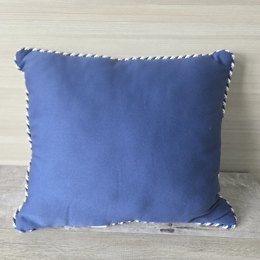 Pier 1 Nautical Embroidered Sea Boat Ship Throw Pillow 18‎ X 16
